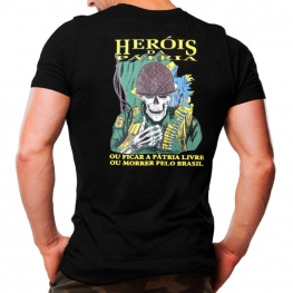 Camiseta Militar Estampada Heróis da Pátria