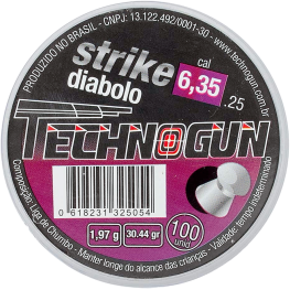 Chumbinho Technogun Strike Diabolo 6.35mm - 100Un