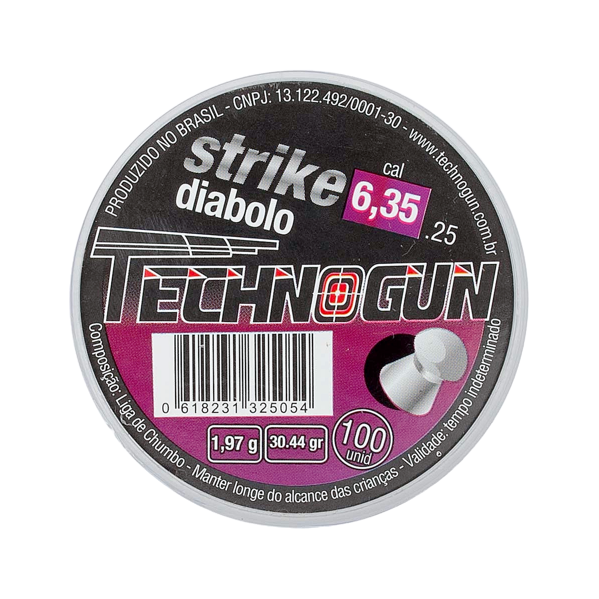 Chumbinho Technogun Strike Diabolo 6.35mm - 100Un