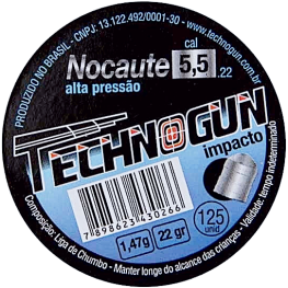 Chumbinho Technogun Nocaute 5.5mm - 125Un