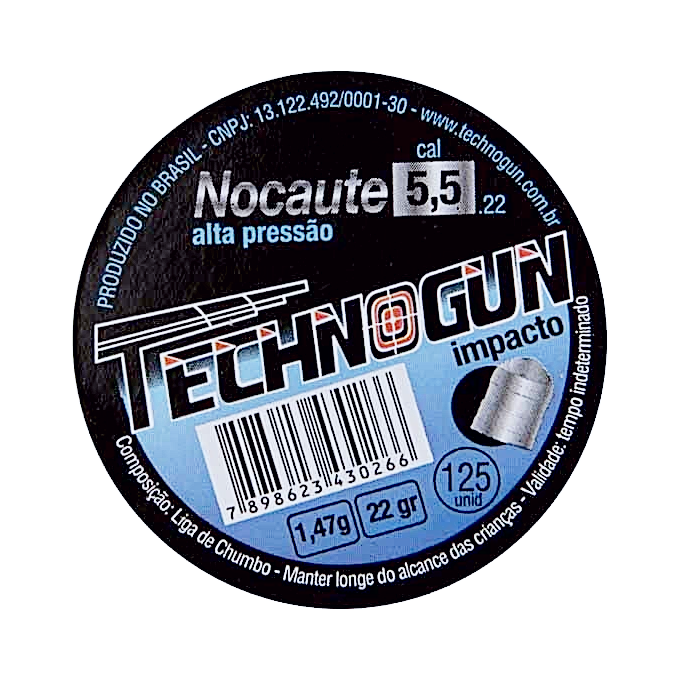 Chumbinho Technogun Nocaute 5.5mm - 125Un