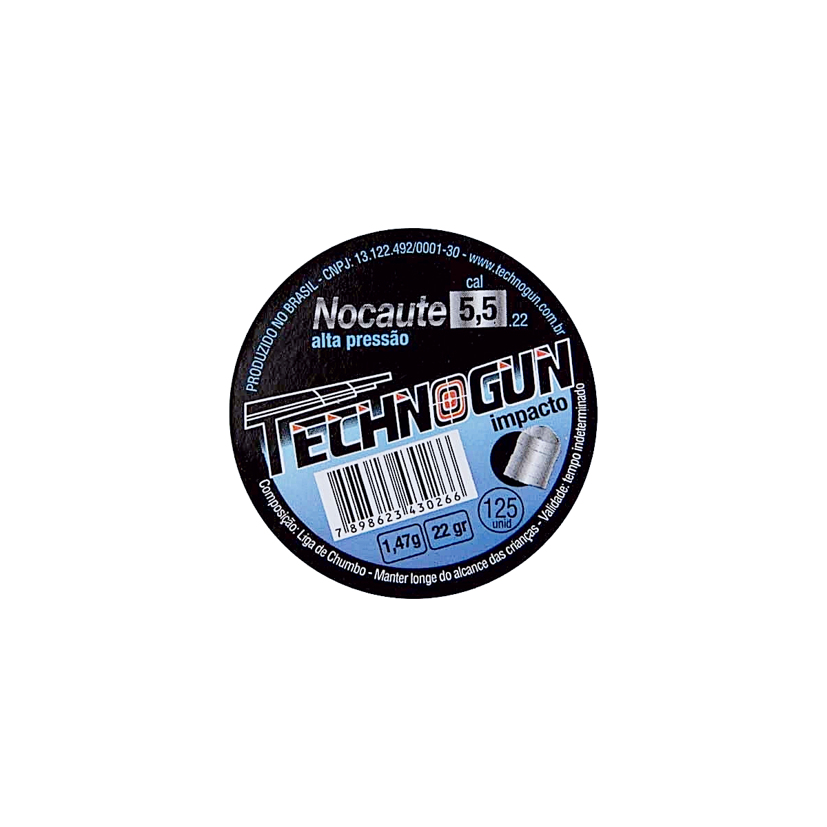 Chumbinho Technogun Nocaute 5.5mm - 125Un