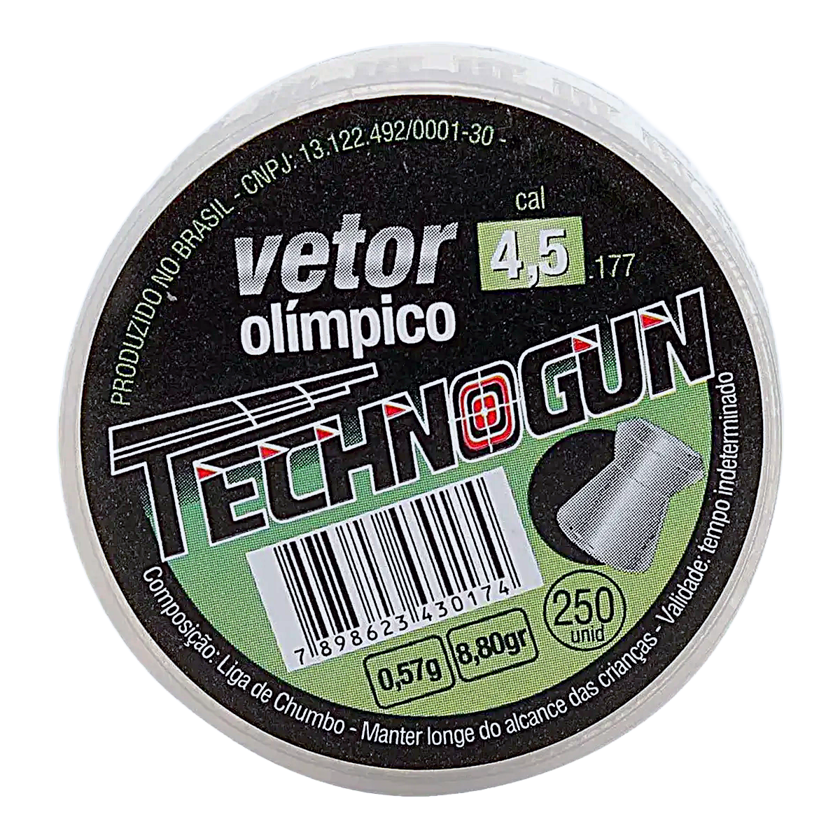 Chumbinho Technogun Vetor Olímpico 4.5mm - 250Un