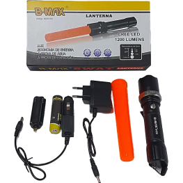 LANTERNA RECARREGÁVEL SWAT BMAX